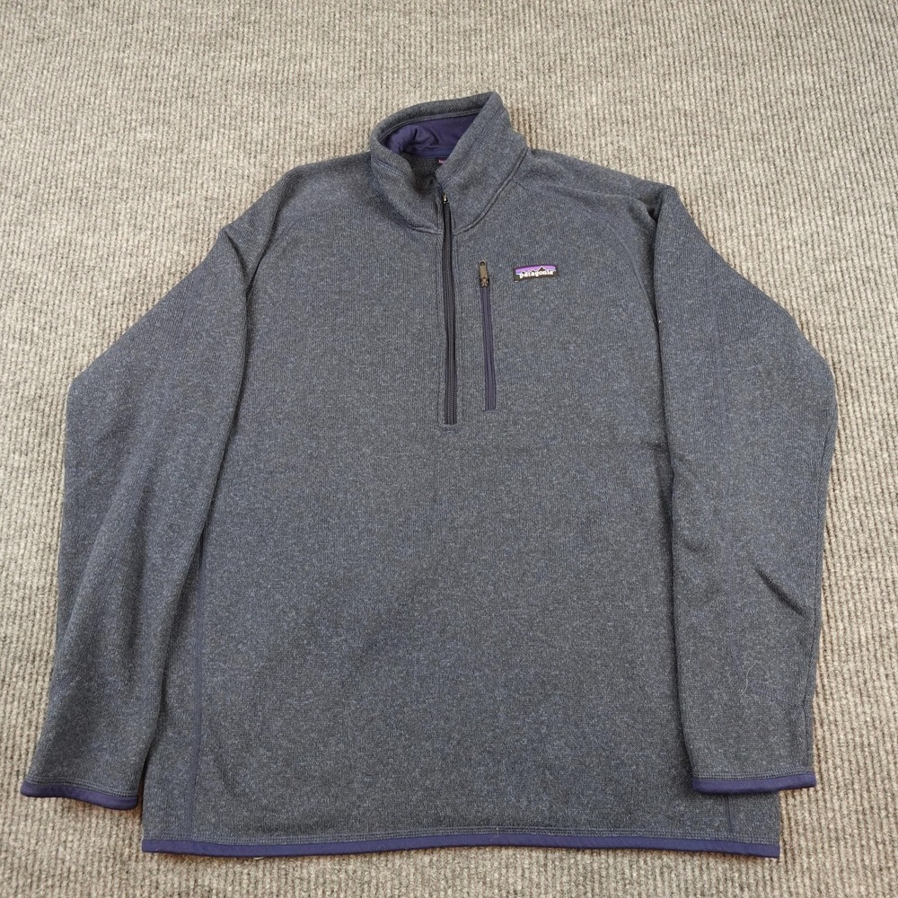 Patagonia Better Sweater 1/4 Zip Pullover Mens Large Blue Fleece Hiking 25522